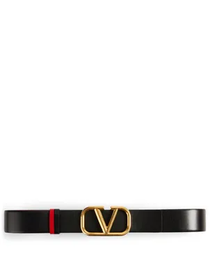 Reversible Leather VLogo Belt