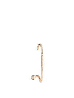 Crescendo Flare 18K Rose Gold Right Earring With Diamonds