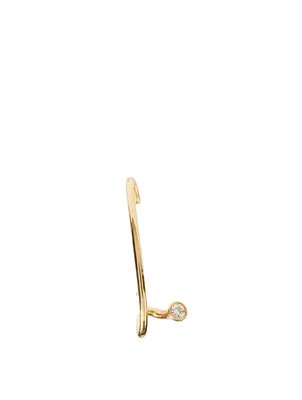 Crescendo Flare 18K Gold Left Earring With Pearl And Diamonds