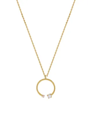 Loraine 18K Gold Pendant Necklace With Diamonds