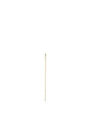 Thread 18K Gold Ear Pin With Diamonds