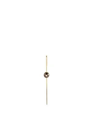 Floating Pearl 18K Gold Ear Pin With Diamond