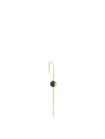 Floating Pearl 18K Gold Ear Pin With Diamond