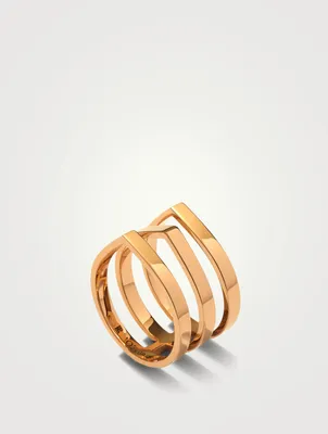 Antifer Rose Gold Triple Band Ring