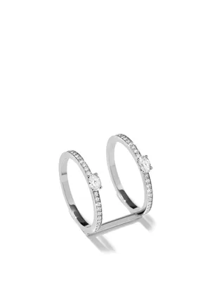Harvest Parallel White Gold Ring With Diamonds