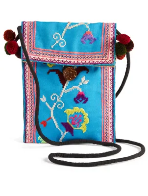 Embroidered Textile Sling Bag