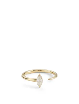 Marquise 18K Gold Crescendo Diamond Ring