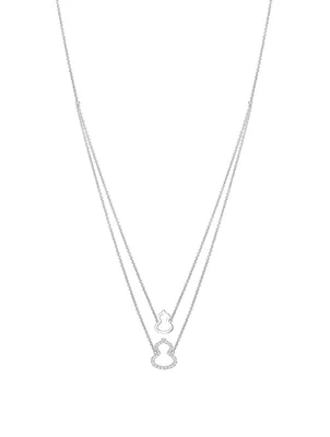 Petite Wulu 18K White Gold Necklace With Diamonds