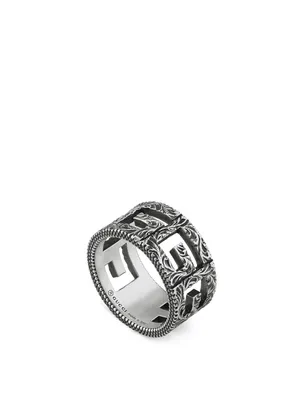 Square G Sterling Silver Ring