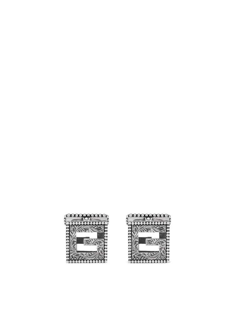 Sterling Silver Square G Motif Cufflinks