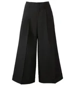 Wool Wide-Leg Pants Pinstripe