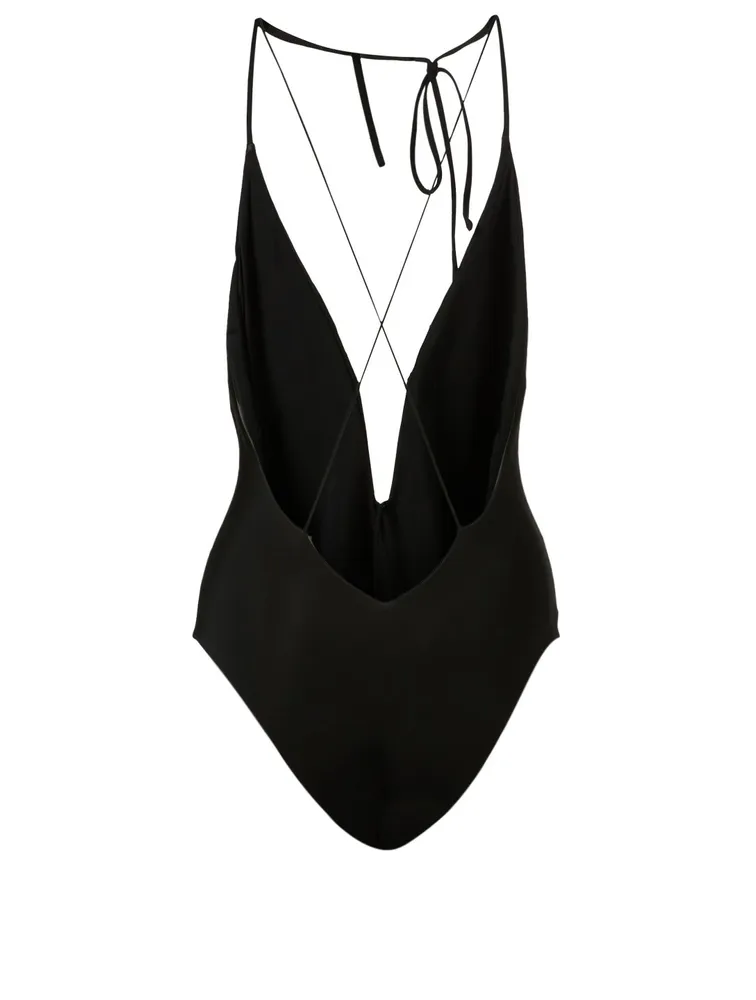 Deep V One-Piece Swimsuit