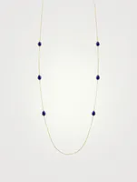 Serpent Boheme Long Gold Necklace With Lapis Lazuli