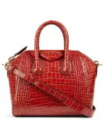 Mini Antigona Croc-Embossed Leather Bag