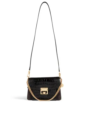 Small GV3 Croc-Embossed Leather Bag