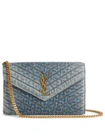 YSL Monogram Denim Chain Wallet Bag