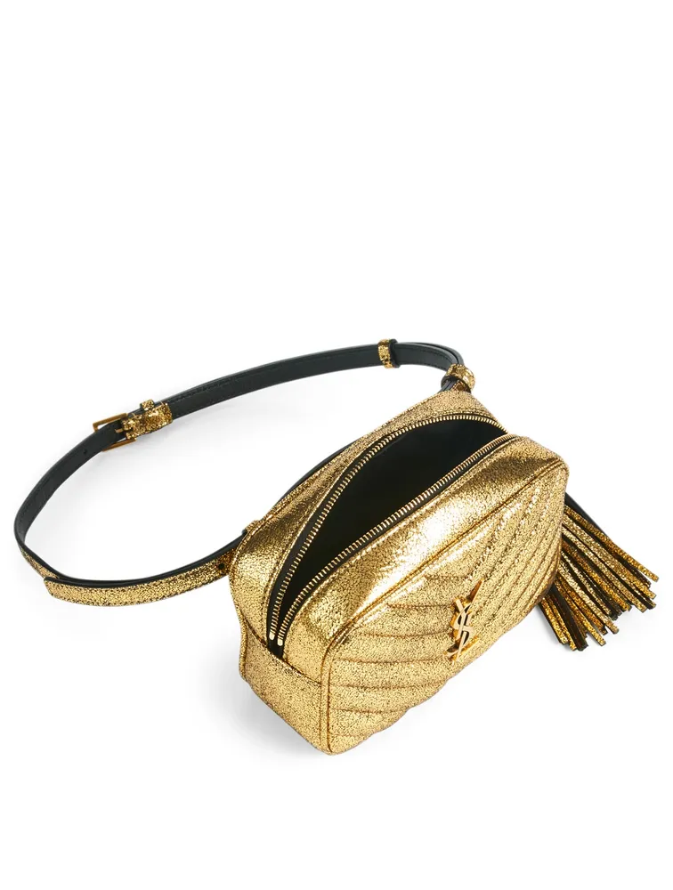 Lou YSL Monogram Metallic Leather Belt Bag