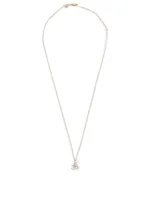 Small 14K Gold Om Charm Necklace With Diamonds