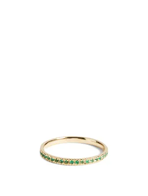 14K Gold Eternity Ring With Emeralds