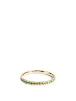 14K Gold Eternity Ring With Emeralds