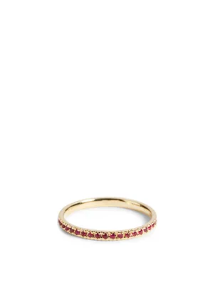 14K Gold Eternity Ring With Rubies