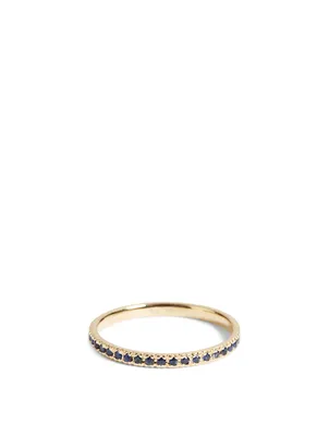 14K Gold Eternity Ring With Blue Sapphires