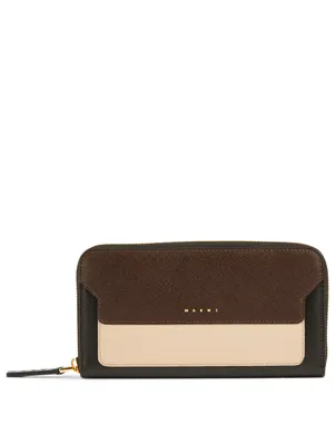Colourblock Leather Continental Wallet