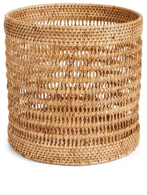 Cylindrical Rattan Basket