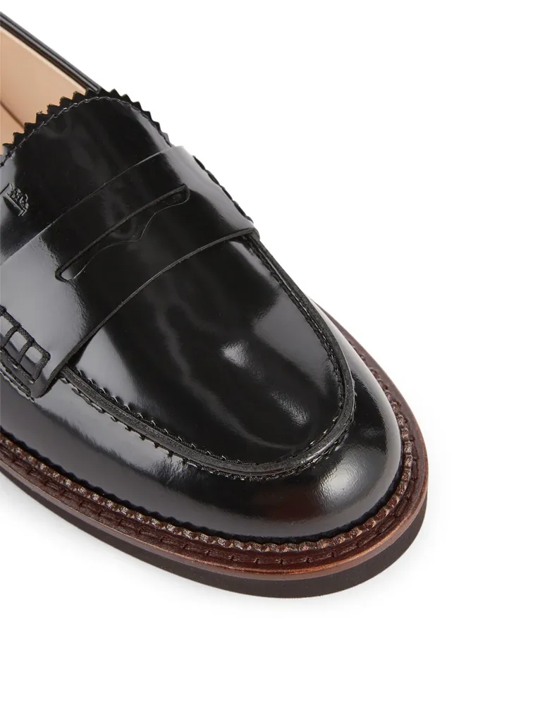 Shiny Leather Loafers
