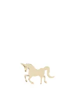 Tiny 14K Yellow Gold Pure Unicorn Left Stud Earring