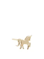 Tiny 14K Yellow Gold Pure Unicorn Right Stud Earring