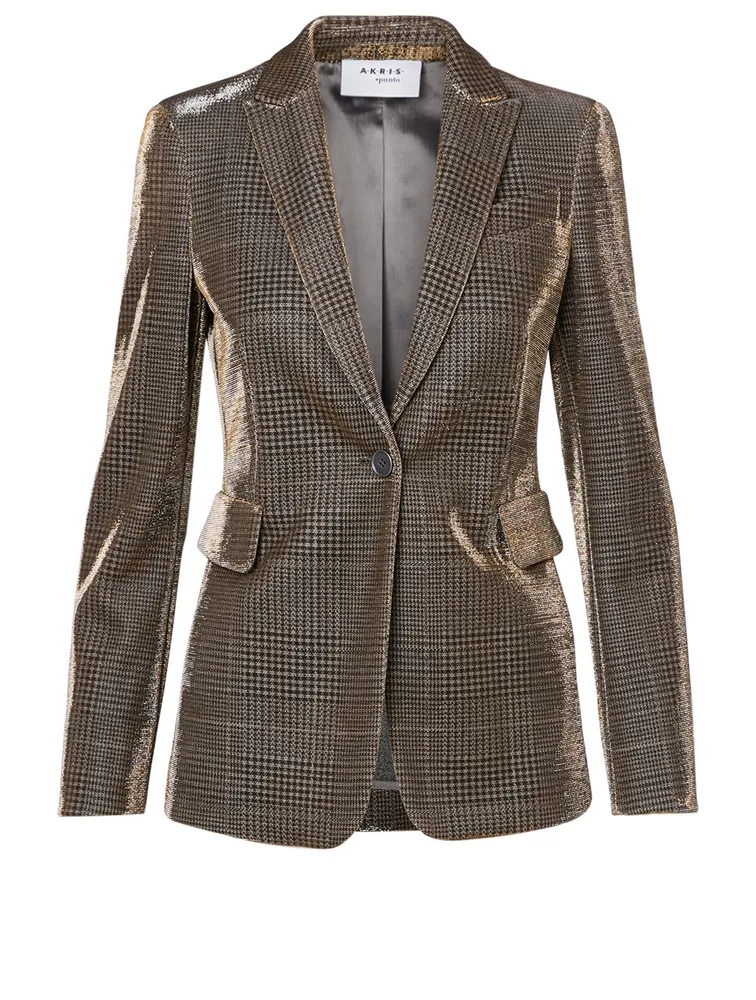 Metallic Blazer Check Print