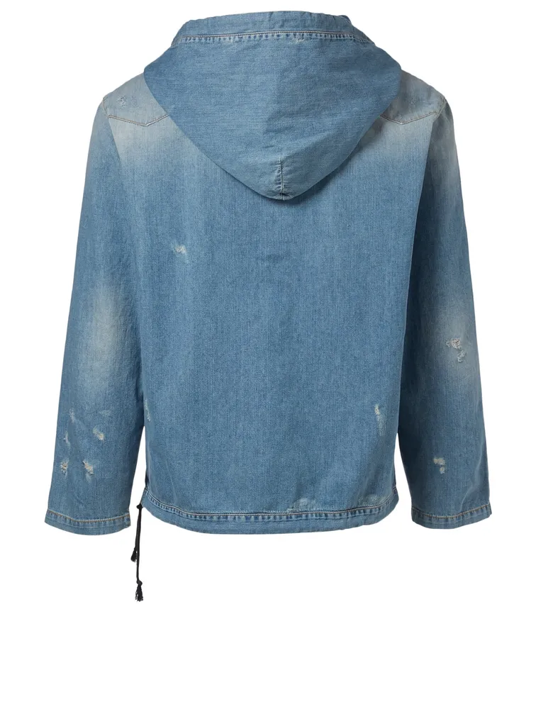 Buy the Damon Zip Loopback Denim Hoodie