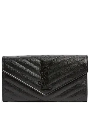 Large YSL Monogram Leather Flap Wallet