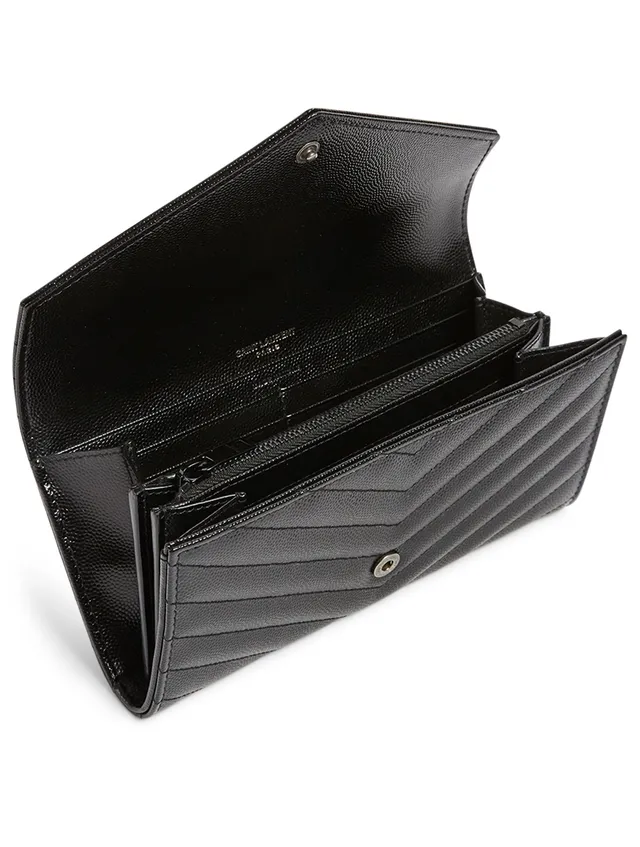 Saint Laurent YSL Flap Top Leather Envelope Wallet