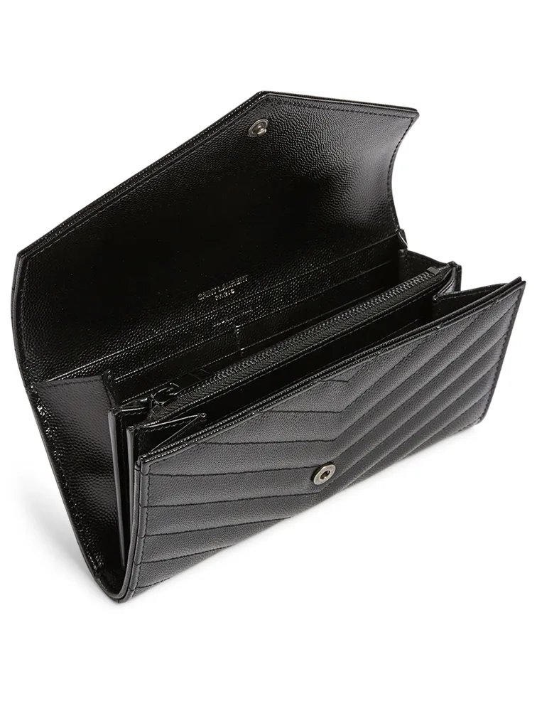 Large YSL Monogram Leather Flap Wallet
