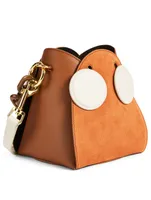 Pepper Colourblock Leather And Suede Bucket Bag