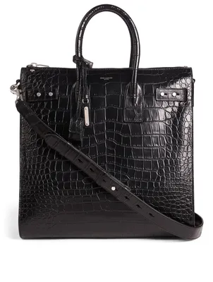 Sac De Jour North-South Croc-Embossed Leather Tote Bag