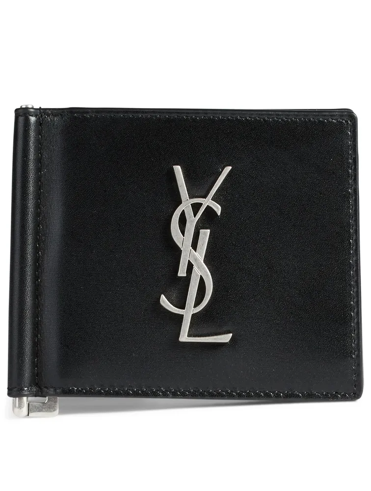 Monogram Leather Wallet With Money Clip