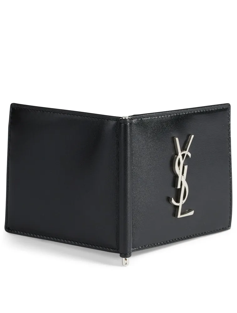 Monogram Leather Wallet With Money Clip