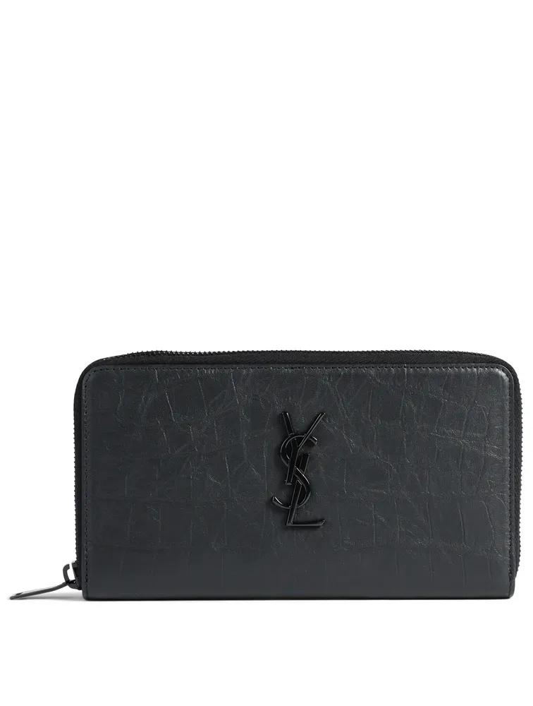 Monogram Croc-Embossed Leather Continental Wallet