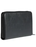 Monogram Croc-Embossed Leather Continental Wallet