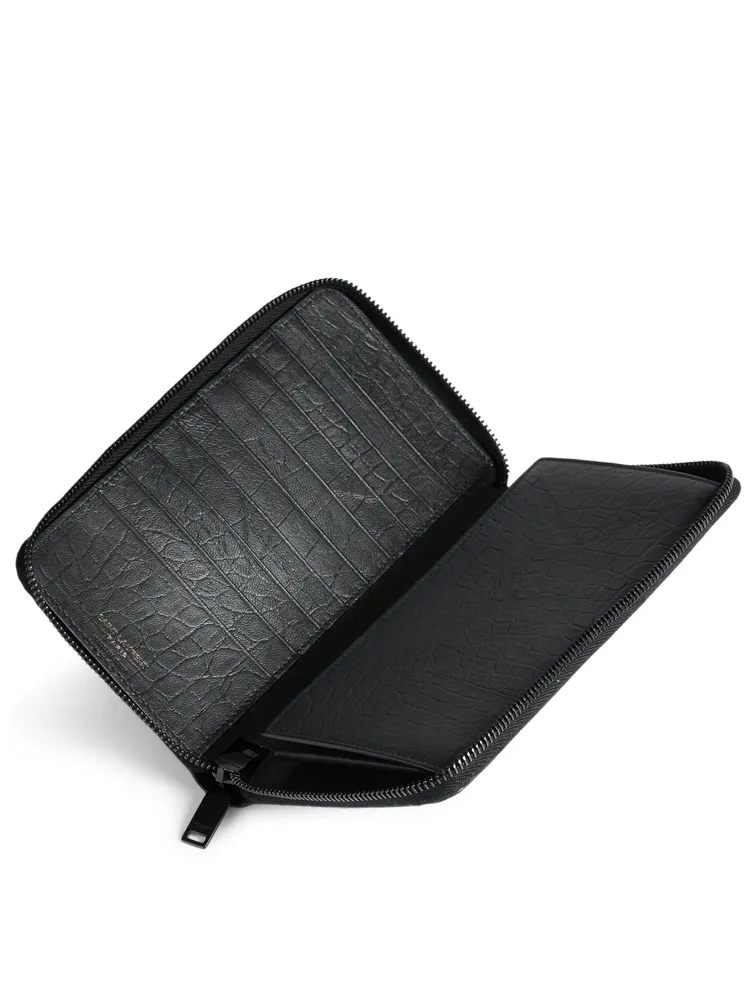 Monogram Croc-Embossed Leather Continental Wallet