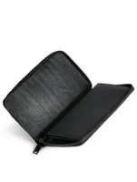 Monogram Croc-Embossed Leather Continental Wallet