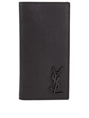 Monogram Croc-Embossed Leather Wallet