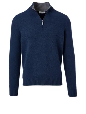 Wool And Cashmere Zip Pullover