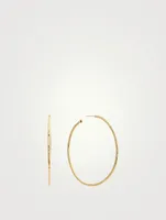 Medium Gold Hammered Bangle Hoop Earrings