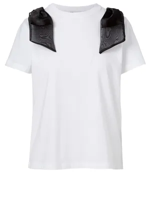 Cotton T-Shirt With Bow Detail