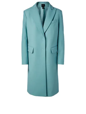 Cotton Peaked Lapel Overcoat