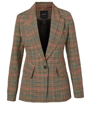 Lounge Cotton-Blend Blazer Check Print